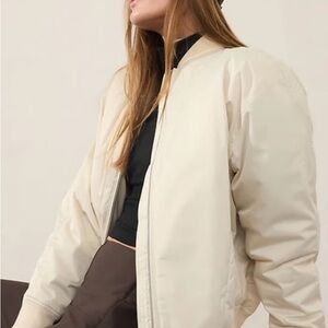 Athleta Women's Cream Bomber Jacket